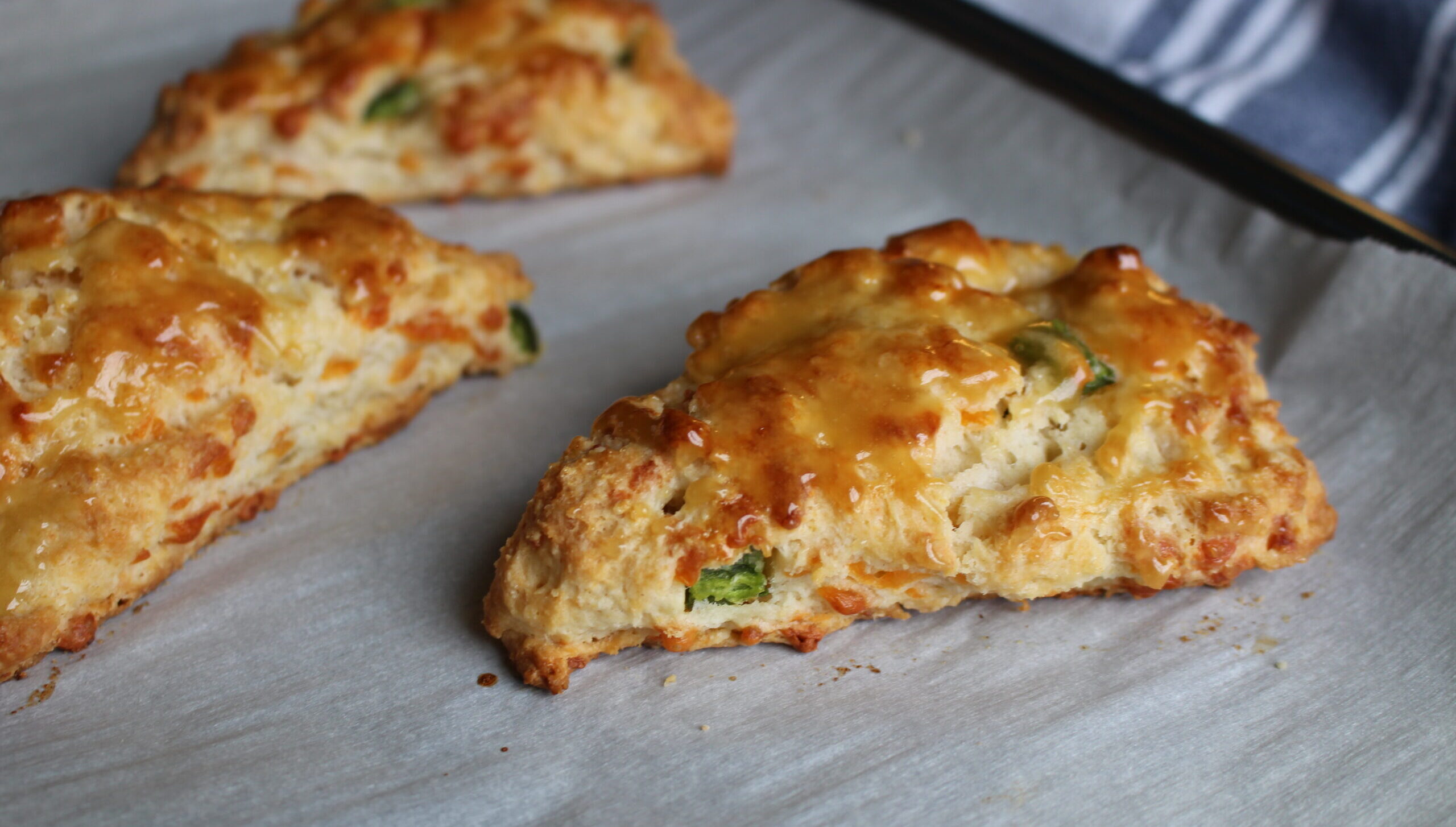 Honey Glazed Cheddar Jalapeño Scones