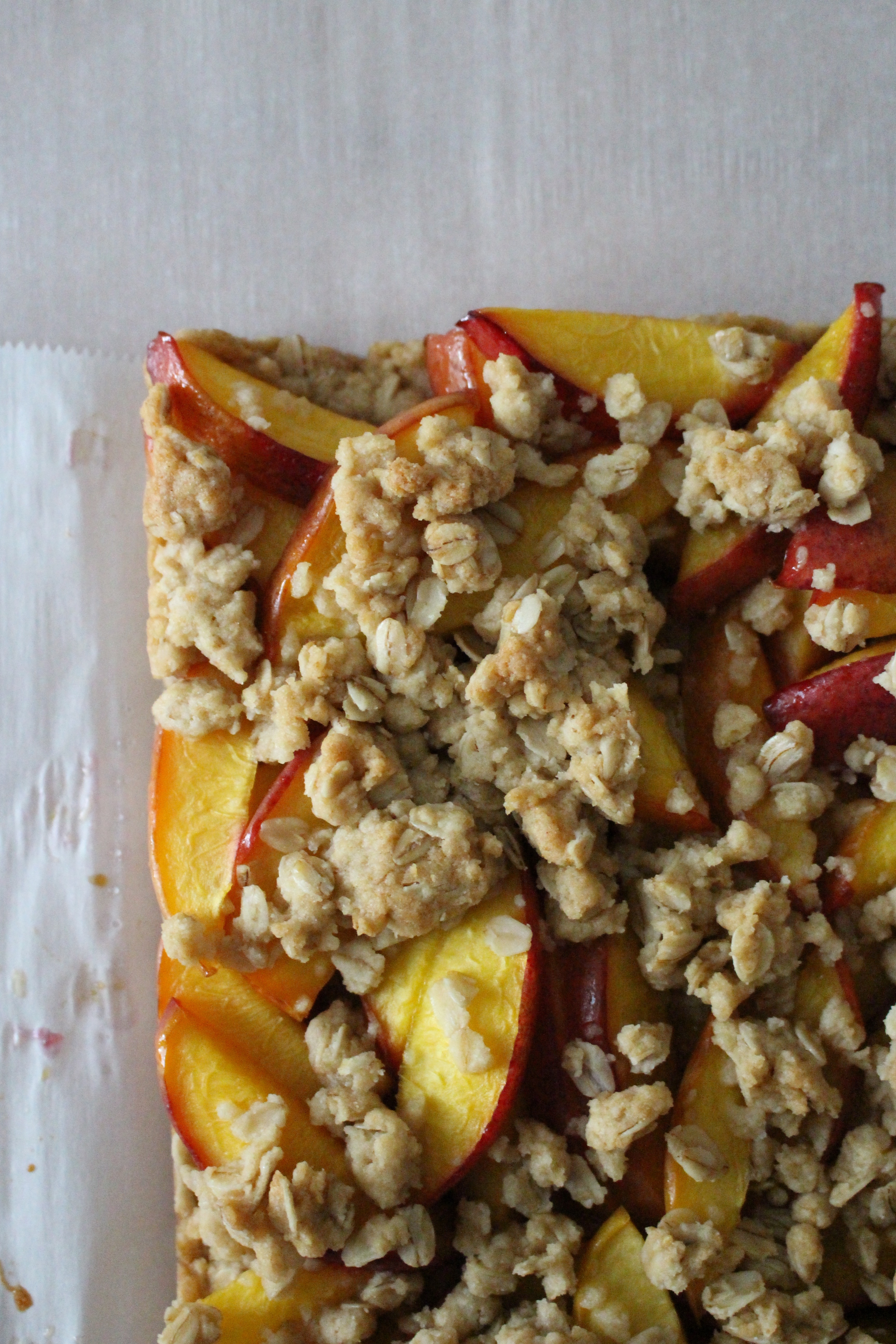 Nectarine Oatmeal Crumble Bars